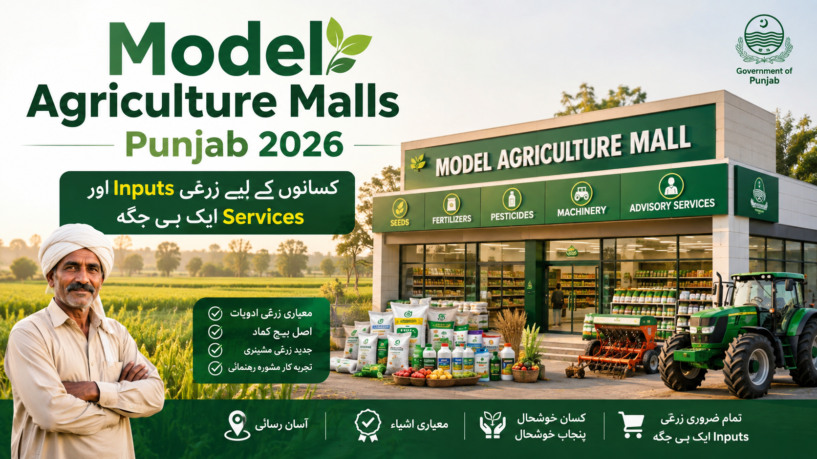 Model Agriculture Malls Punjab 2026 — کسانوں کے لیے زرعی Inputs اور Services ایک ہی جگہ