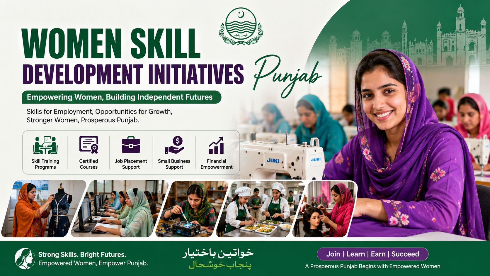 Women Skill Development Initiatives Punjab — women ko skills aur earning opportunities se related programs.