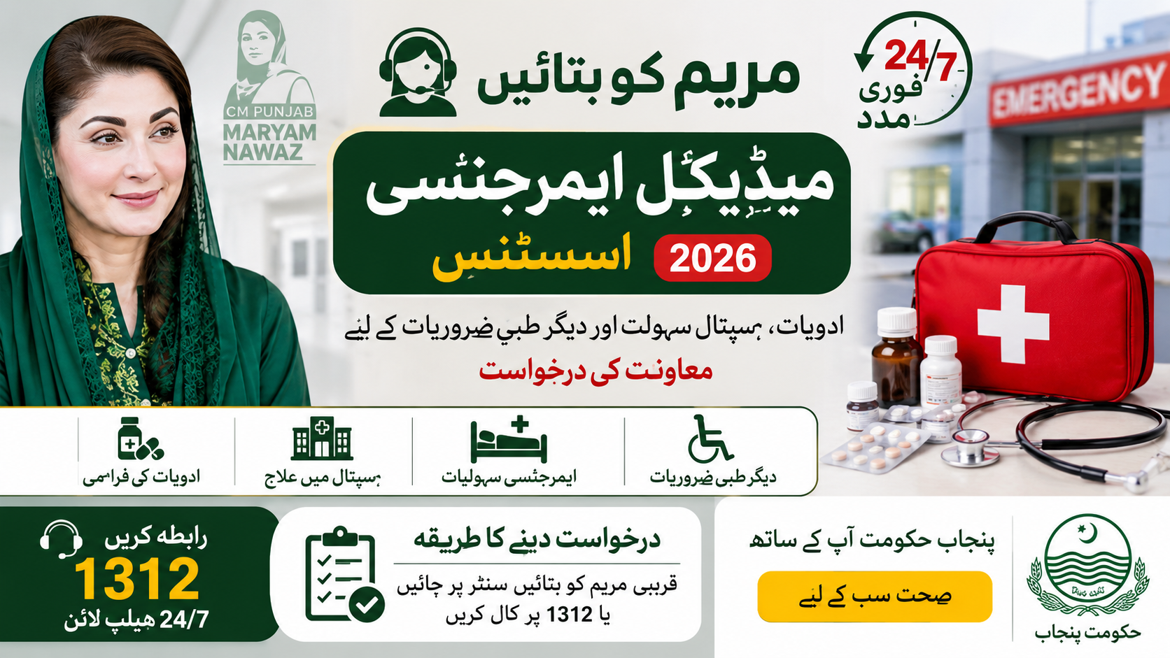 Maryam Ko Batain – Medical Emergency Assistance 2026 ادویات، ہسپتال سہولت اور دیگر طبی ضروریات کے لیے معاونت کی درخواست