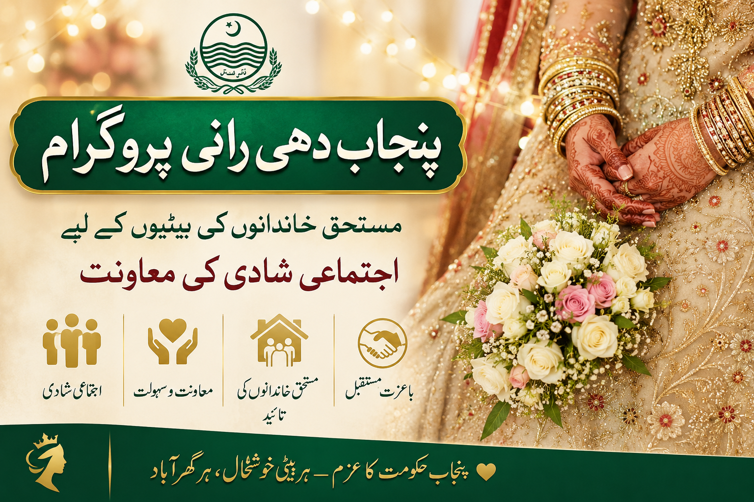 Punjab Dhee Rani Program — مستحق خاندانوں کی بیٹیوں کے لیے اجتماعی شادی کی معاونت
